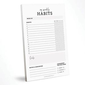 CARDAMONOLY Habit Tracker Notepad - 50 Page Tear Off Planning Pad - 6 x 9 - High Performance Planner - Chore Chart for Adults - Weekly Planner Undated - Self Care Planner