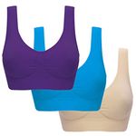 3Pc Women Sports Bra for Large Breasts Ultra-Thin Full Cup Yoga Bra Pure Color New Seamless Sports Style Crop Tops Vest Comfort Stretch Bras Shapewear