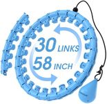 JKSHMYT Weighted Hula Circle Hoops for Adults Weight Loss, Infinity Fit Hoop Plus Size, 30 Detachable Links, Exercise Hoop for Women and Beginners (Blue)…