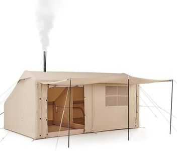 Sport Tent 4 Season Cotton Canvas Waterproof Pop-Up Tent with Awning and Stove Jack Hole,4-6 Person Deluxe Family Tent with Separate Living And Sleeping Area,Large Camping Tent,Quick to set up
