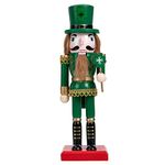 Didiseaon Nutcracker Soldier Figures wooden nutcracker ornament nutcracker puppets toy green nutcracker figure 25cm Irish Wooden