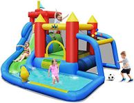 BOUNTECH Inflatable Bounce House, 7 in 1 Water Slides for Backyard w/Climbing Wall, Splash Pool, Cannon, Ball Gate, Kids Water Slide Bounce House Jumping Castle for Outdoor