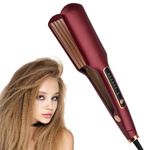 DSXVJHD Hair Crimper for Women, Professional Hair Curler, Ceramic Crimper Wave Curling with 6 Adjustable Temperatures, Iron Wand Wet Dry Styling Tool for Fluffy, Corn, Perm, Waves, Straight Hairstyle