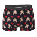 Personalized Boxers for Men Custom Boxers Briefs with Face On Photo Picture Customized Underwear Underpants for Men-Smile,M