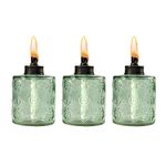 TIKI Brand 1118129 Set Sail Glass Table Torch 3-Pack 5.5-inch, Green