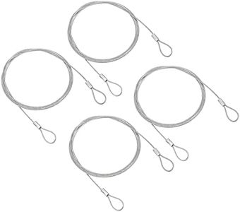 PATIKIL 3.3Ft Safety Cable Lock, 4 Pack Stainless Steel 1.5mm Dia Security Wire Rope with Double Loop for Stage Lighting Luggage Lock Silver