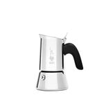 Bialetti - New Venus, stainless steel espresso coffee machine, suitable for all types of stoves, 2 cups (85 ml), aluminium, silver (Not induction safe)