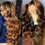 Highlight Ombre Lace Front Wigs Human Hair 22 Inches Colored 13x4 Body Wave Human Hair Wigs for Women Pre Plucked 180% Density Perruques De Cheveux Humains Pour Femmes Mocha Blonde 4/27