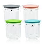 CUTIECLUB Pack of 4 Ice Cream Pint Containers and Lids for Ninja CREAMi Breeze NC100 & NC200 Series CREAMi Ice Cream Makers, Replacement Cups BPA-Free & Dishwasher Safe