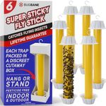 Fly Stick Sticky Fly Traps for Indoors Outdoor 6pk. Non-Toxic Super Sticky Hanging Flies Catcher Paper Tape Strips for Home. Catches All Bugs and gnats. Indoor Outdoor House Flying Insect Trap.