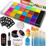 AOLIKOKO 26 Colors Face & Body Paint Palette Kit ,Halloween Makeup Kit, face painting kit professional, Ideal for Halloween Cosplay Party SFX Arty Stage Makeup(26-Colors Set)