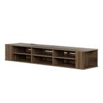 South Shore Furniture 11963 City Life 66" Wide Wall Mounted Media Console, Natural Walnut