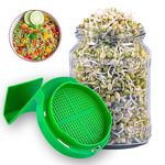 Sprout Smart Sprout Maker Box, Sprouts Box, Sprout Jar, Sprouts Maker Box, Sprout Maker Glass Jar, Glass Mason Jar With Mesh Lid for All Seeds & Beans, Sprouting Jar Glass 720 Ml (Set of 1) Green