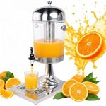 EASYROSE Commercial Drinks Dispenser 8L - Stainless Steel Beverage Server with Ice Chamber & Non-Drip Tap - Hot & Cold Juice Dispenser for Buffet, Party, Catering, Tea & Cocktails