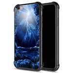 iPhone 6S Plus Case,9H Tempered Glass iPhone 6 Plus Cases for Boys Men, Into The Storm Pattern Design Shockproof Anti-Scratch Case for Apple iPhone 6/6S Plus 5.5 inch Into The Storm