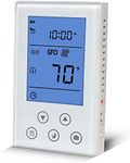 Programmable Thermostat for Radiant Underfloor Heating, Dual-Voltage(120/240v), Dual Sensing(Air and Floor Sensor) Built-in Class A GFCI White