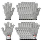 PATIKIL Cut Resistant Gloves, 8 Pair Level 5 Protection Anti Cutting Gloves Cut Proof Gloves for Kitchen Wood Carving Working, Large, Gray