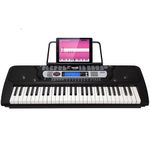 RockJam RJ654 54 Key Keyboard Piano with Power Supply, Sheet Music Stand, Piano Note Stickers & Simply Piano Lessons, Black