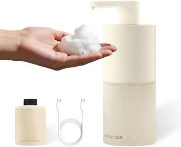 Souls & Senses Automatic Touchless Foaming Soap Dispenser, USB Rechargeable Sensor Pump with Refill Included, Stone Beige, for Bathroom & Kitchen
