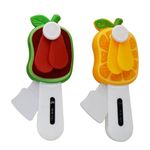 Asera Mini Baby Portable Hand Pressure Fan - Toy Fan For Kids Without Battery - Fan Toy For Kids (Fruit Fan 2 Pcs)