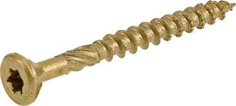 Power Pro 48596 Wood Screws, 8 x 1-3/4", Premium Outdoor Deck Screws, Rust Resistant, Epoxy Coated Bronze, 1lb Box, 175 pcs