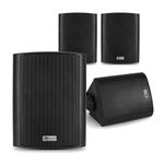 4x Black Weatherproof 100V Line Speakers 280W