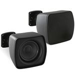 PyleUsa Mini Satellite Speaker - 3'' Surface-Mount Satellite Loudspeaker System for Subwoofer (Pair), Use for Subwoofer-Satellite Loudspeaker System, Stylish, Minimalistic Design PD4STP,Black