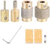 Buenoarte Combination Set 1 3/4 1/4 1/8 Inch Diamond Grinder Bit Head Tools Brass Core Stained Glass Grinder Bits & Diamond Grinder Bit Head Tools, Tools and Supplies for Stained Glass (4)