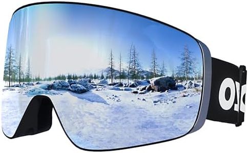 Dizokizo Ski Goggles Magnetic Replaceable Cylindrical Lens Snow Goggles for Men Women Anti-Fog UV Protection Professional Goggles for Snowboarding Skiing