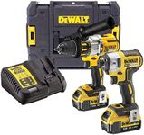 DEWALT DCK276M2T 18v Brushless DCD996 Combi Drill DCF887 Impact Driver 2 x 4.0ah, 18 V, Yellow