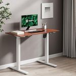 ErgoYou Electric Height Adjustable Table Motorized Ergonomic Sit Stand Computer Desk - 90 Kgs Max Weight Capacity - SM3 Series - 47 x 23.5 inches - Walnut Laminate Table Top