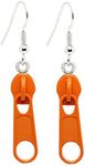 Bluebubble ZIP IT Dangle Drop Earrings on Gift Card (Sunset Orange)