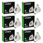 LEDURE Trim Plus 6W Spot Round Conceal Box & Ceiling Led Downlight with Adjustable Tilt | Cut Out 59mm, Cool White - Pack of 6