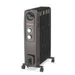 Morphy Richards 9F Heat Wave Oil Filled Room Heater | 2400W + 400W PTC Fan | 9 Fins | Adjustable Thermostat | Overheat & Tip-Over Protection | Silent Heating | Black