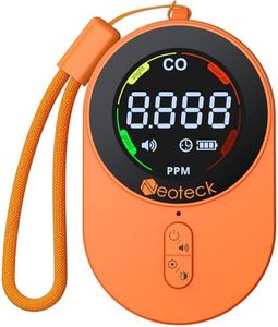 Neoteck Portable CO Detector 700mAh Rechargeable Carbon Monoxide Detector 1s Refresh with Adjustable Buzzer Alarm and Screen Prompt for Camping Caravanning Home Car