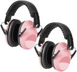 Beedove Noise Cancelling Headphones for Kids 2 Pack, 27dB SNR Foldable & Adjustable Kids Ear Muffs Hearing Protection, Noise Blocking Children Earmuffs for Shooting, Concerts,Fireworks(Light Pink)