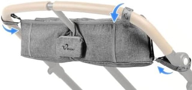 StrollAir DO722S - Consola organizadora doble para cochecito de montaña, Bumbleride Indie Twin, Bob Duallie & Baby Jogger City Mini, color gris