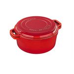 STAUB Cast Iron 7Qt Non-Stick Braise & Grill - Enamel Coated, Cherry