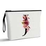 A-Z Personalized Makeup Bag,Birthday Gifts for Women Mom,Gifts for Best Friend,Bride Bridesmaid Cosmetic Bag(J)