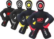 DAAN MMA Grappling Dummy Judo Punching Bag Dummy BJJ Wrestling Dummy Sitting Position Brazilian JIU Jitsu Submission Self Defense Training Wrestling Canvas DummyUNFILLED (Black/Grey, 5FT / 59")