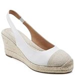 Easy Spirit Women's Margie Espadrille Wedge Sandal, White, 7