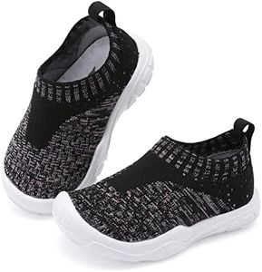 JOINFREE Kids Shoes for Boys Girls Breathable Knit Athletic Walking Sneakers Dark Grey 5 Toddler