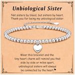 UNGENT THEM Unbiological Sister Gift for Women Best Friend Friendship Bff Bracelet Jewelry Valentines Galentines Day Christmas Birthday Gifts for Women Friends Bestie