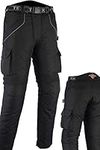 Texpeed Mens All Black Waterproof Armoured Motorcycle Motorbike Biker Trousers/Pants With CE Armour (EN 1621-1) - 36W / 32L