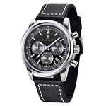 BENYAR Men's Watch Chronograph Stainless Steel Analog Quartz Watch 30M Waterproof Anti-Scratch Watch Silver Date Business Fashion Watch Classic Wristwatch Comfortable Watch