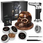 Cocktail Smoker Kit with Torch & 4 Flavors Wood Smoker Chips, iTayga Ceramics Whiskey Smoker Kit for Cocktails, Whiskey, Drinks, Bourbon - Unique Gifts for Men/Father/Husband(No Butane)