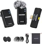 NEEWER Wireless Lavalier Microphone Set for Phone with USB Type C, Lav Mic for iPhone 16 15 Series Android Phone, Noise Cancelling Lapel Microphone System, Video Recording Live Stream Podcast, KM15