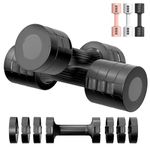 Tiagowell Adjustable Dumbbells Set of 2, 4 in 1 Free Weights Dumbbells Set for Women, Adjustable Hand Weights Sets for Women Men Home Gym Workout Exercise Strength Training, 2-5 KGS, Black