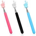 3 Pcs Telescopic Teachers Pointer, Extendable Hand Pointer Finger Pointer Stick, Mini Retractable Classroom Pointer for Elementary School Kindergarten Teacher, Classroom Supplies (Black Pink Blue)