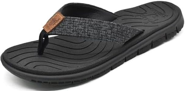 KuaiLu Women's Arch Support Flip Flops Ladies Comfortable Cushion Summer Beach Slip on Thong Sandals Open Toe Comfort Non-Slip Casual Leather Sandles All Black Size 9